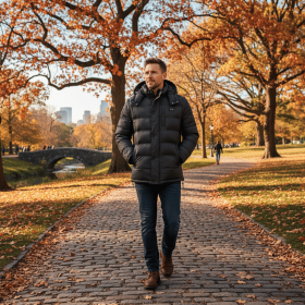 Helios The Heated Coat (Color: Navy- 2XL, size: Extra Extra Large)
